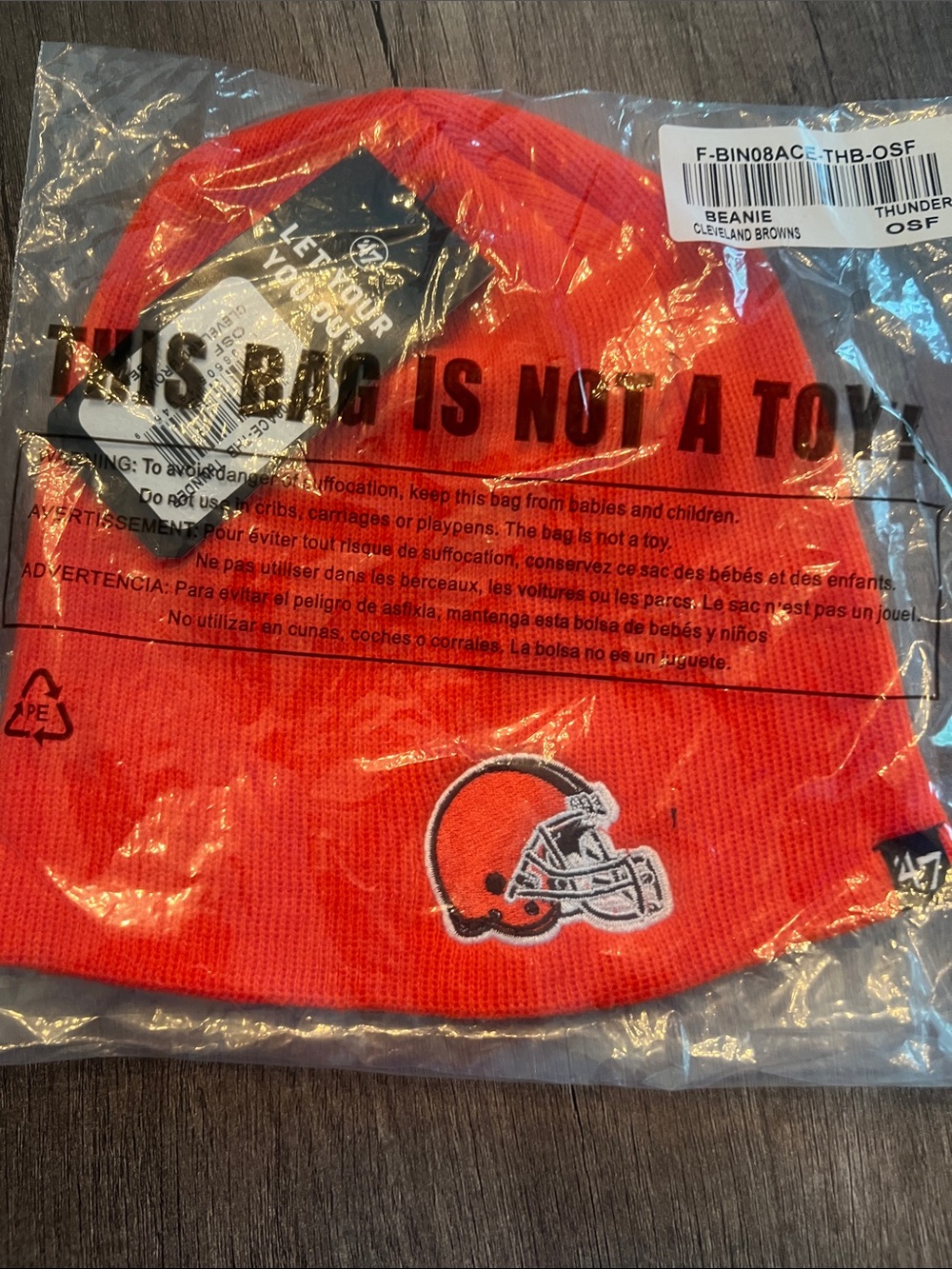 Mens Cleveland Browns Orange Knit Beanie - NFL Team Hat